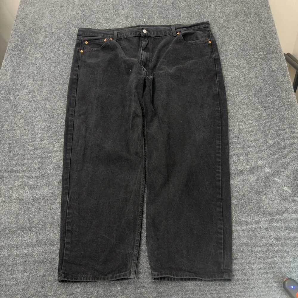 Levis 550 Jeans Mens 48x30 Black Denim Relaxed Fit Tapered Leg Streetwear